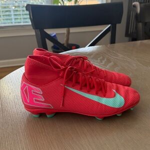 Nike Superfly 10 Club FG/MG Soccer Cleats (Ember Glow/Aurora Green)